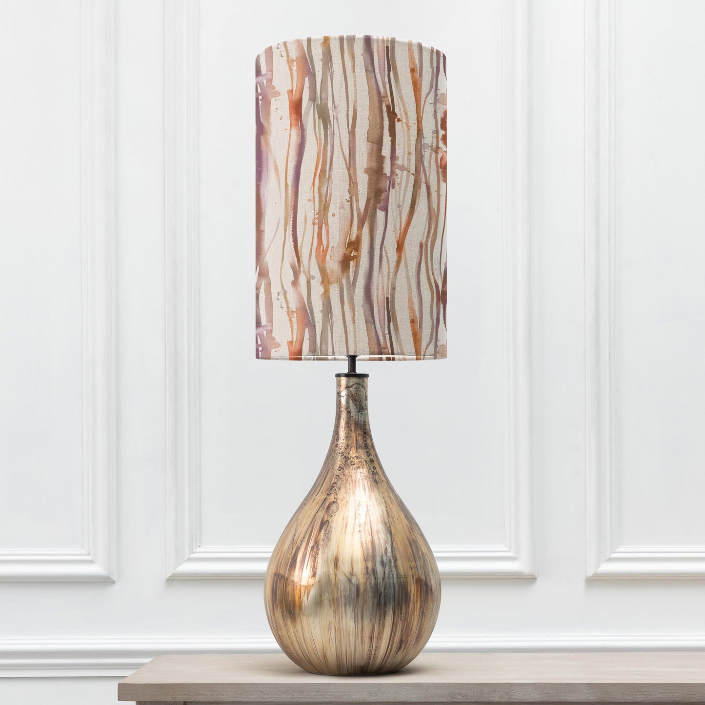 ALLEGRA TABLE LAMPBASE GLASS/FALLS ANNA 30X50 CM LAMPSHADE IRONSTONE