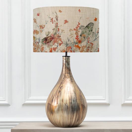 ALLEGRA TABLE LAMPBASE GLASS/KOI CARP EVA 46CM LAMPSHADE PERIDOT
