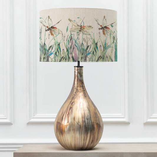 ALLEGRA TABLE LAMPBASE GLASS/NIGHTINGALE EVA 46CM LAMPSHADE PERIDOT