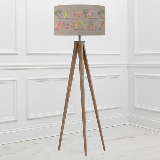 ARATUS FLOOR LAMPBASE GREY WASH/ARIUNDLE EVA 52CM LAMPSHADE SANDSTONE