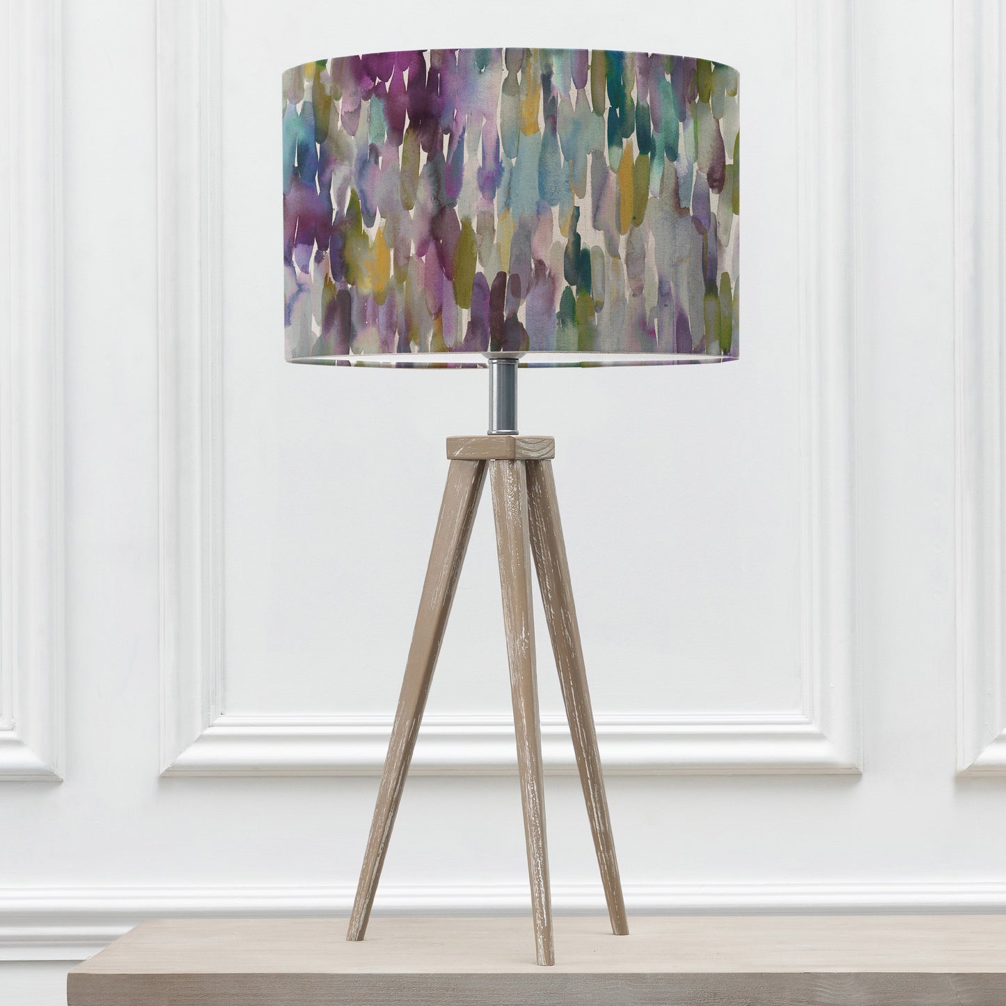 ARATUS TABLE LAMPBASE GREY WASH/AZIMA EVA 40CM LAMPSHADE INDIGO
