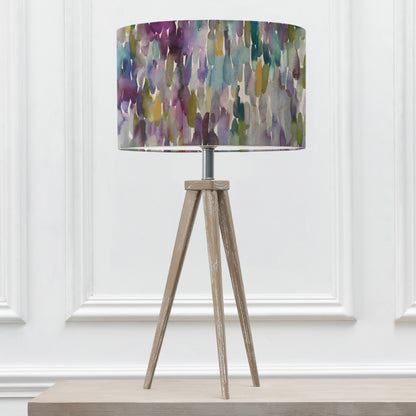 ARATUS TABLE LAMPBASE GREY WASH/AZIMA EVA 40CM LAMPSHADE INDIGO