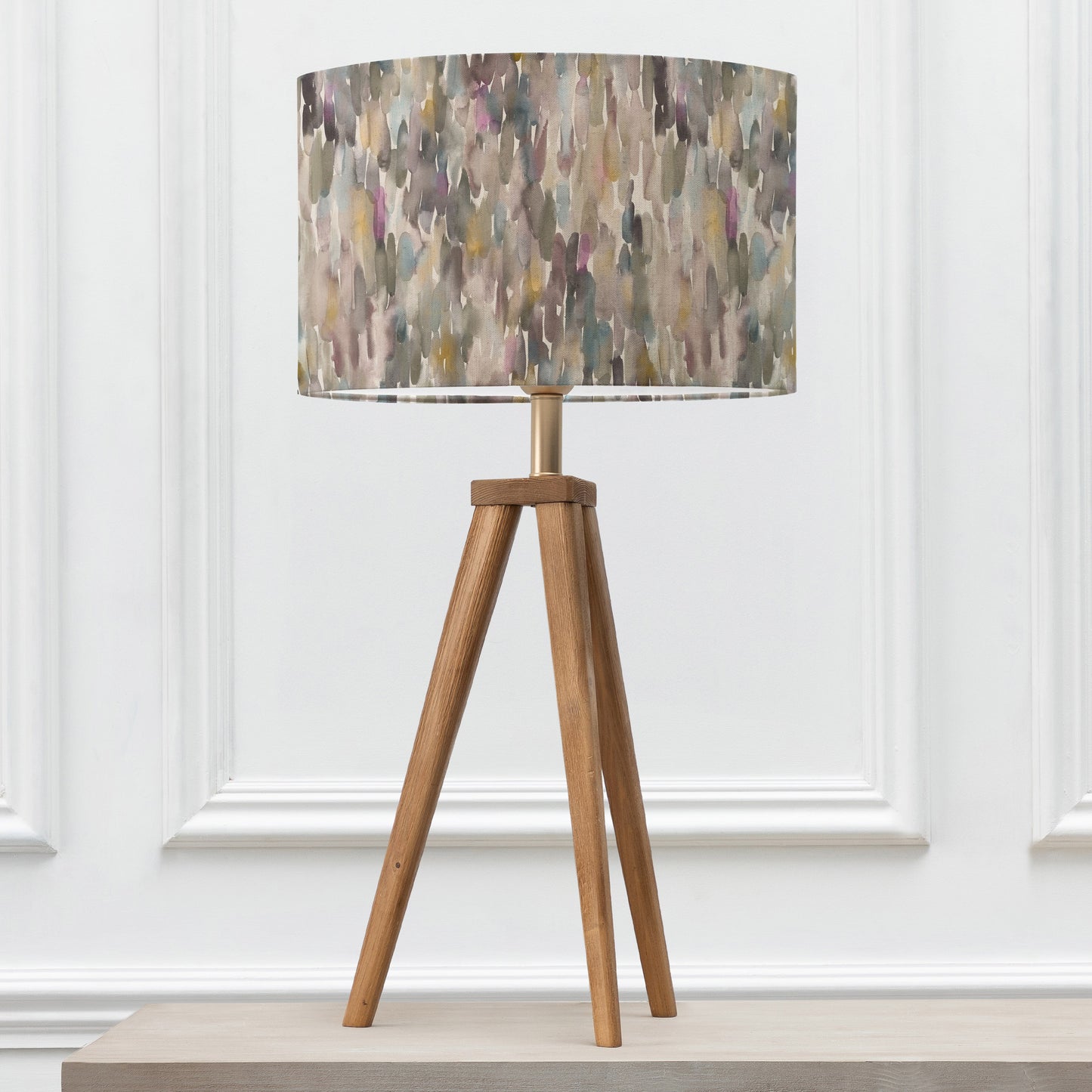 ARATUS TABLE LAMPBASE NUT/AZIMA EVA 40CM LAMPSHADE IRONSTONE