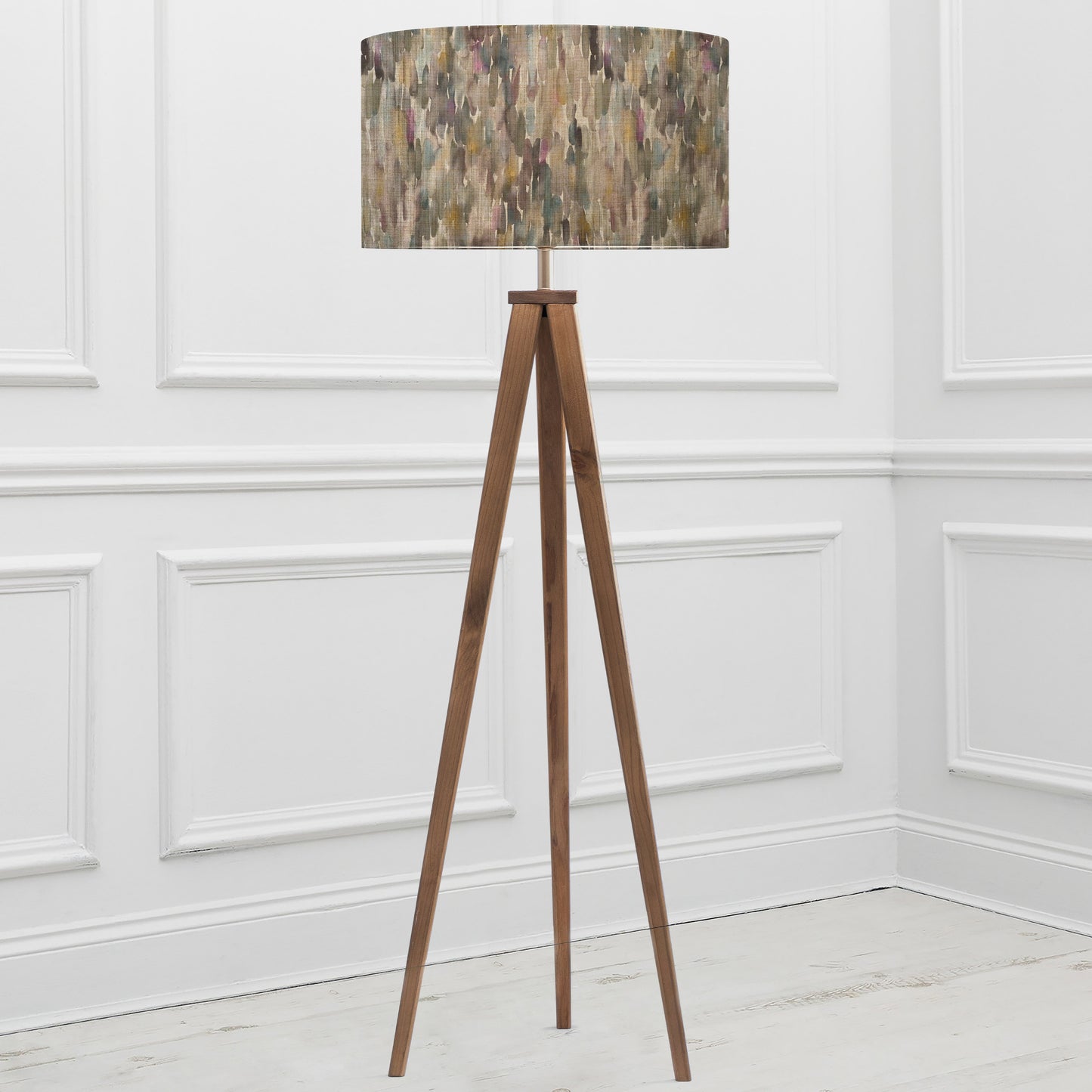 ARATUS FLOOR LAMPBASE NUT/AZIMA EVA 52CM LAMPSHADE IRONSTONE