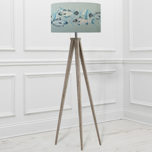 ARATUS FLOOR LAMPBASE GREY WASH/BARBEAU EVA 52CM LAMPSHADE SEAFOAM