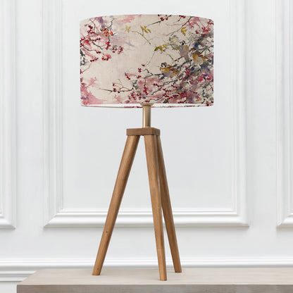 ARATUS TABLE LAMPBASE NUT/BRUSHWOOD EVA 40CM LAMPSHADE BLOSSOM