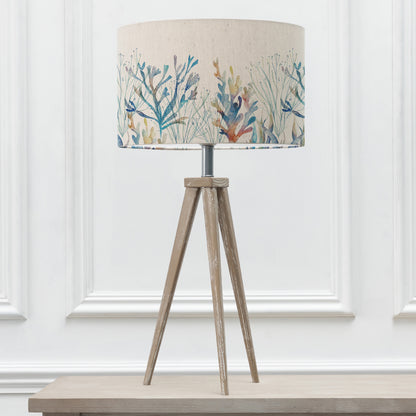 ARATUS TABLE LAMPBASE GREY WASH/CORAL REEF EVA 40CM LAMPSHADE COBALT