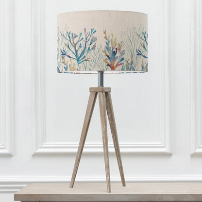 ARATUS FLOOR LAMPBASE GREY WASH/CORAL REEF EVA 52CM LAMPSHADE COBALT