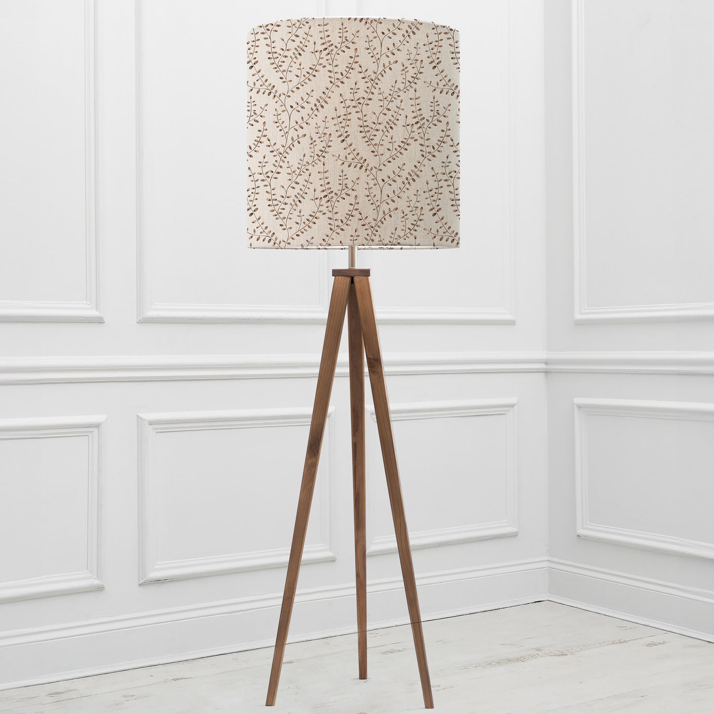 ARATUS FLOOR LAMPBASE NUT/EDEN ANNA 48CM LAMPSHADE SIENNA