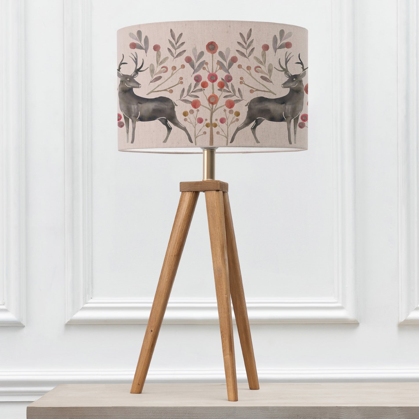 ARATUS TABLE LAMPBASE NUT/EDO EVA 40CM LAMPSHADE MULBERRY