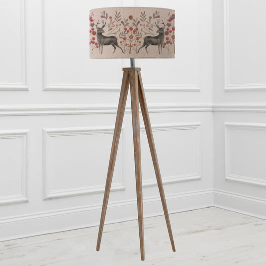 ARATUS FLOOR LAMPBASE GREY WASH/EDO EVA 52CM LAMPSHADE MULBERRY