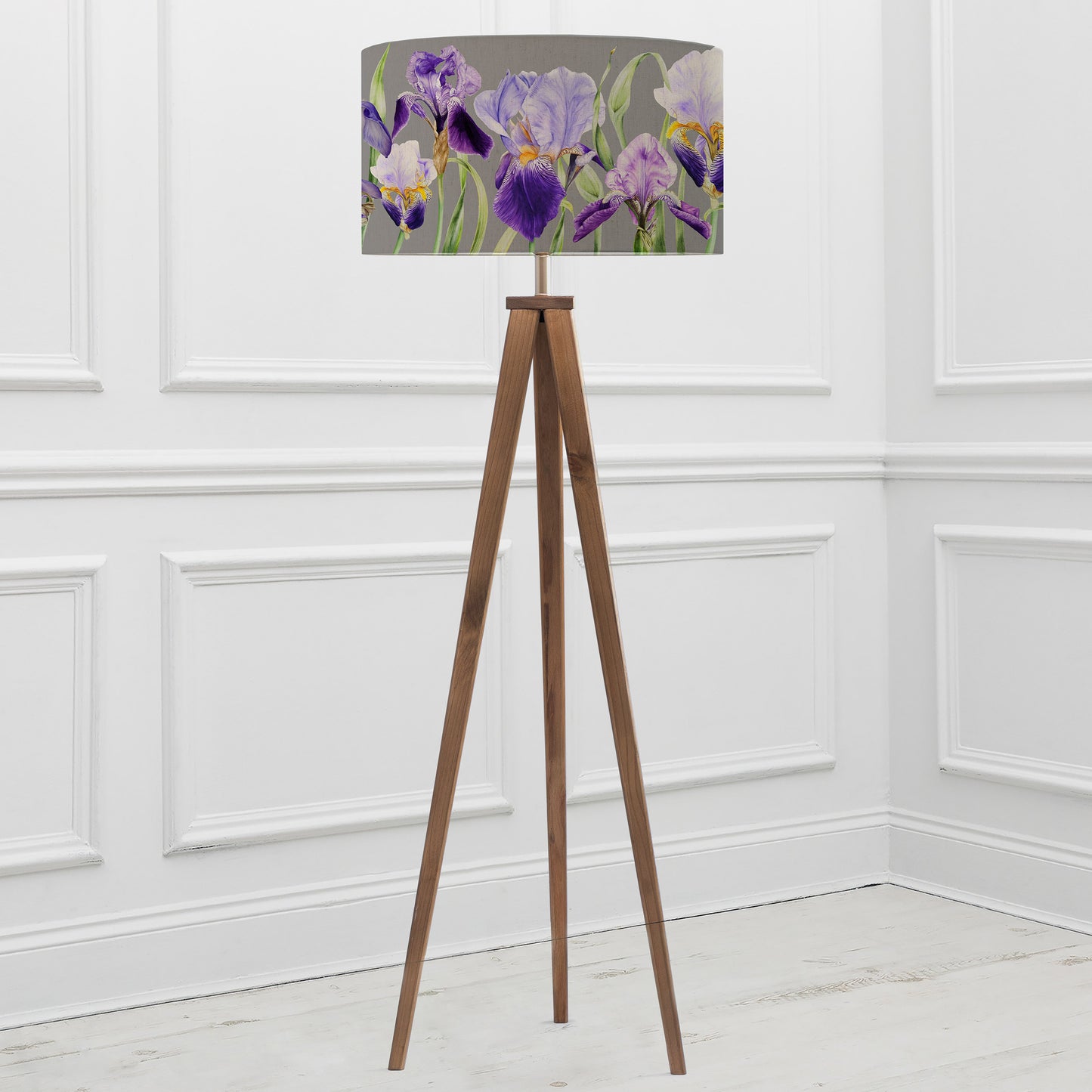 ARATUS FLOOR LAMPBASE NUT/ELVA EVA 52CM LAMPSHADE DAMSON