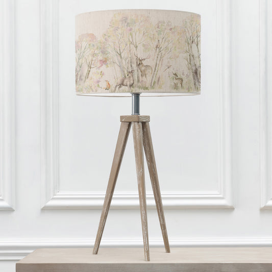 ARATUS TABLE LAMPBASE GREY WASH/ENCHANTED FOREST EVA 40CM LAMPSHADE FOREST