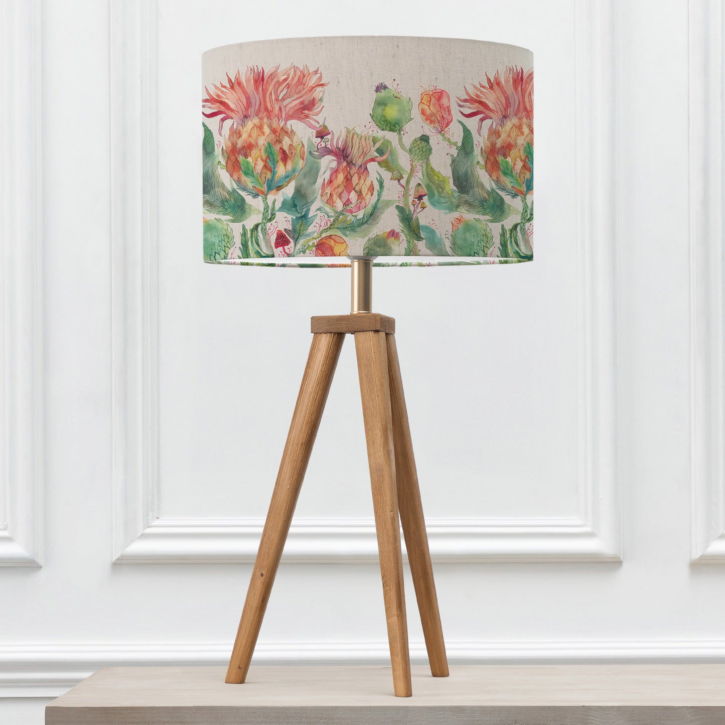 ARATUS TABLE LAMPBASE NUT/ENCHANTING THISTLE EVA 40CM LAMPSHADE MARIGOLD
