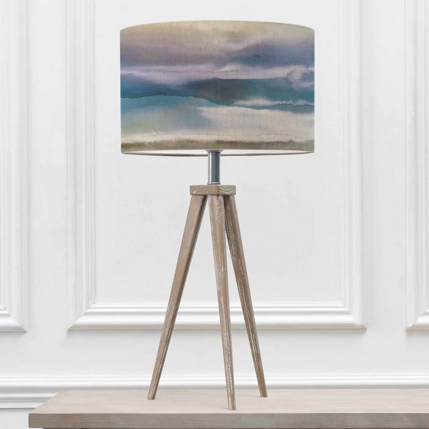 ARATUS TABLE LAMPBASE GREY WASH/FJORD EVA 40CM LAMPSHADE LOCH