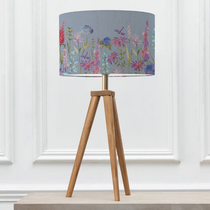 ARATUS TABLE LAMPBASE NUT/FLORABUNDA EVA 40CM LAMPSHADE BLUEBELL