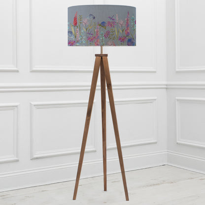 ARATUS FLOOR LAMPBASE NUT/FLORABUNDA EVA 52CM LAMPSHADE BLUEBELL