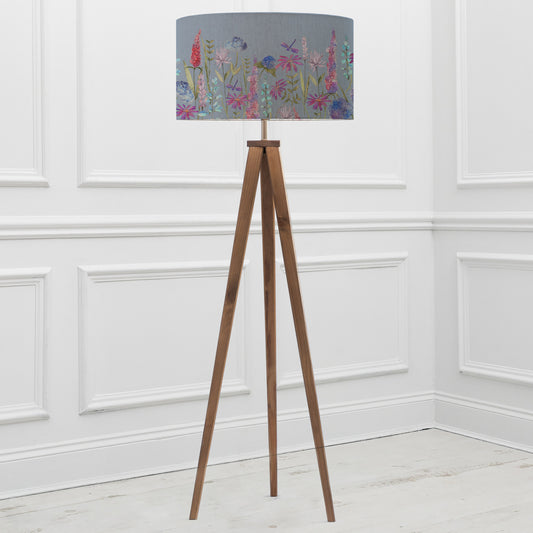 ARATUS FLOOR LAMPBASE NUT/FLORABUNDA EVA 52CM LAMPSHADE BLUEBELL