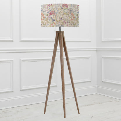 ARATUS FLOOR LAMPBASE GREY WASH/HEDGEROW EVA 52CM LAMPSHADE LINEN
