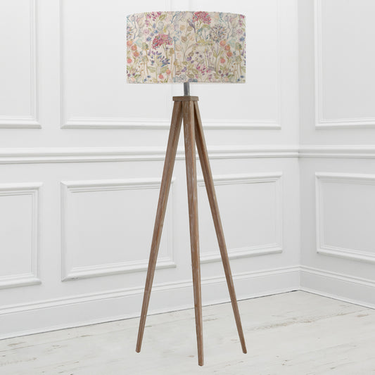 ARATUS FLOOR LAMPBASE GREY WASH/HEDGEROW EVA 52CM LAMPSHADE LINEN
