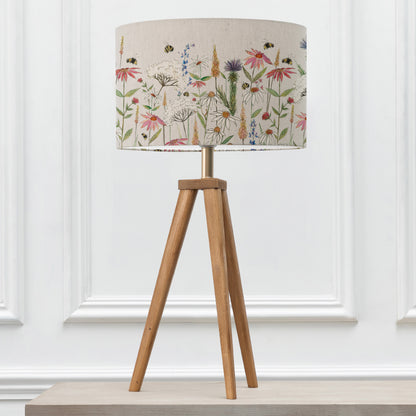 ARATUS TABLE LAMPBASE NUT/HERMIONE EVA 40CM LAMPSHADE LINEN