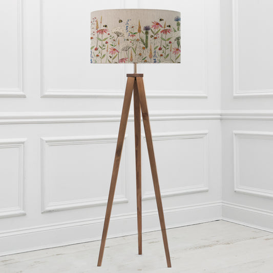ARATUS FLOOR LAMPBASE NUT/HERMIONE EVA 52CM LAMPSHADE LINEN