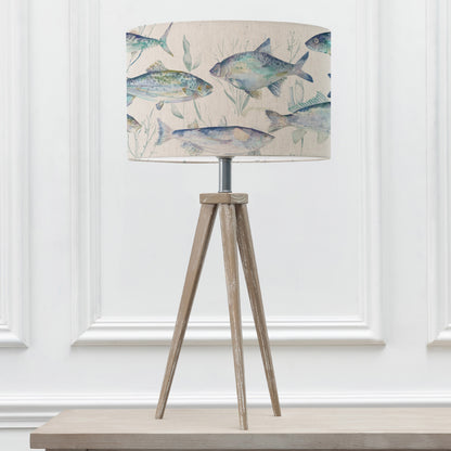 ARATUS TABLE LAMPBASE GREY WASH/IVES WATERS EVA 40CM LAMPSHADE MARINE