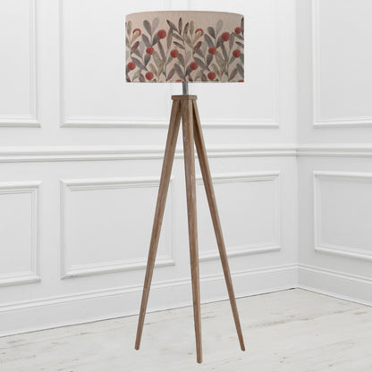 ARATUS FLOOR LAMPBASE GREY WASH/KATSURA EVA 52CM LAMPSHADE MULBERRY