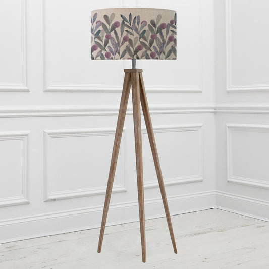 ARATUS FLOOR LAMPBASE GREY WASH/KATSURA EVA 52CM LAMPSHADE VIOLET
