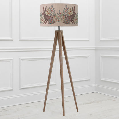 ARATUS FLOOR LAMPBASE GREY WASH/KENSURI EVA 52CM LAMPSHADE MULBERRY