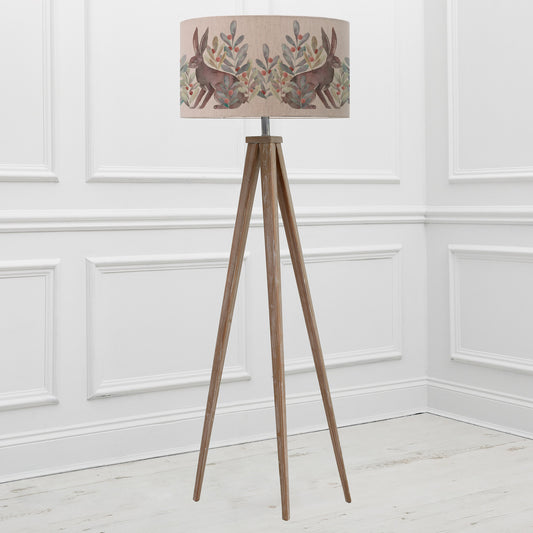 ARATUS FLOOR LAMPBASE GREY WASH/KENSURI EVA 52CM LAMPSHADE MULBERRY