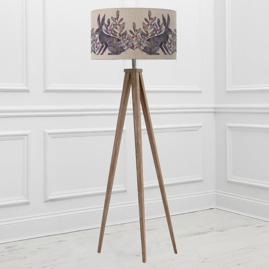 ARATUS FLOOR LAMPBASE GREY WASH/KENSURI EVA 52CM LAMPSHADE VIOLET