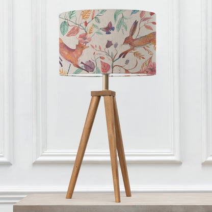 ARATUS TABLE LAMPBASE NUT/LEAPING INTO THE FAUNA EVA 40CM LAMPSHADE LINEN