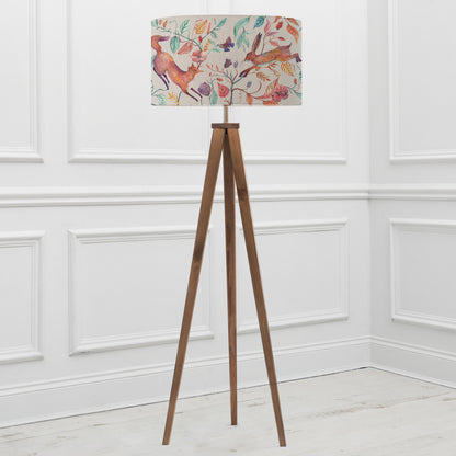 ARATUS FLOOR LAMPBASE NUT/LEAPING INTO THE FAUNA EVA 52CM LAMPSHADE LINEN