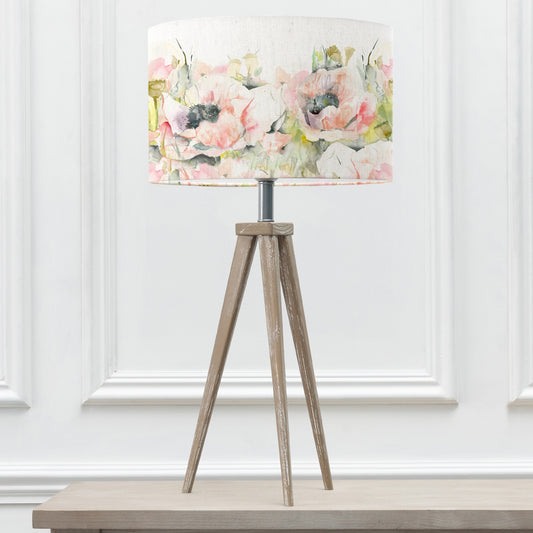 ARATUS TABLE LAMPBASE GREY WASH/PAPAVERA EVA 40CM LAMPSHADE SWEETPEA