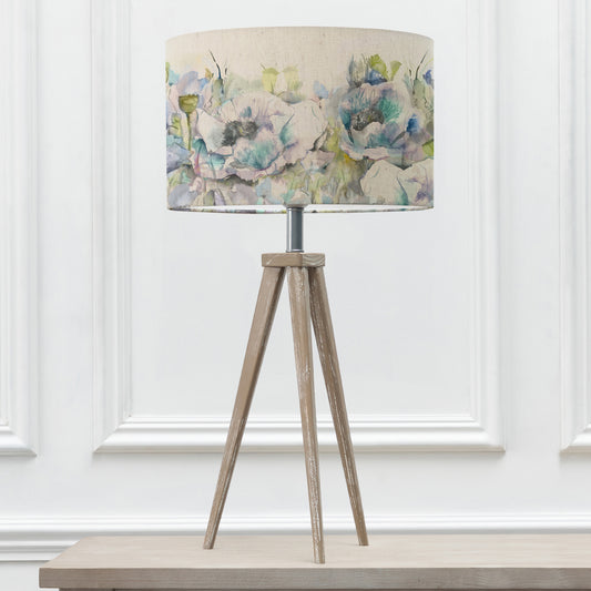 ARATUS TABLE LAMPBASE GREY WASH/PAPAVERA EVA 40CM LAMPSHADE VERONICA