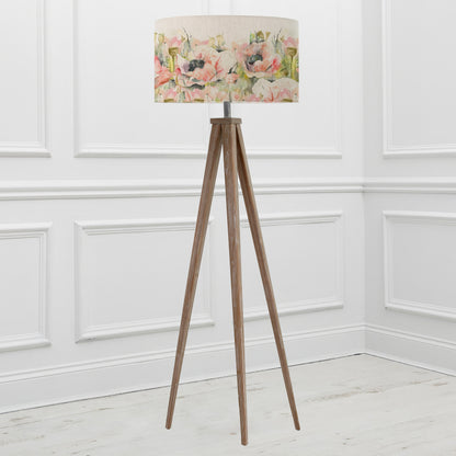 ARATUS FLOOR LAMPBASE GREY WASH/PAPAVERA EVA 52CM LAMPSHADE SWEETPEA