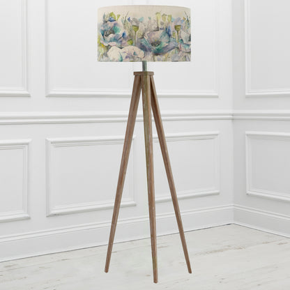 ARATUS FLOOR LAMPBASE GREY WASH/PAPAVERA EVA 52CM LAMPSHADE VERONICA