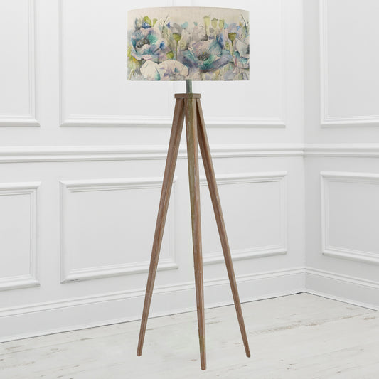 ARATUS FLOOR LAMPBASE GREY WASH/PAPAVERA EVA 52CM LAMPSHADE VERONICA