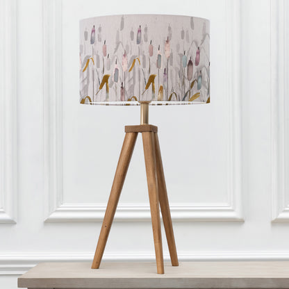 ARATUS TABLE LAMPBASE NUT/SAROMA EVA 40CM LAMPSHADE IRONSTONE