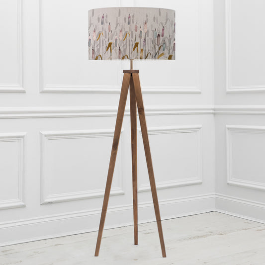 ARATUS FLOOR LAMPBASE NUT/SAROMA EVA 52CM LAMPSHADE IRONSTONE