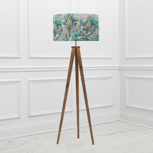 ARATUS FLOOR LAMPBASE NUT/SEA THISTLE EVA 52CM LAMPSHADE LINEN