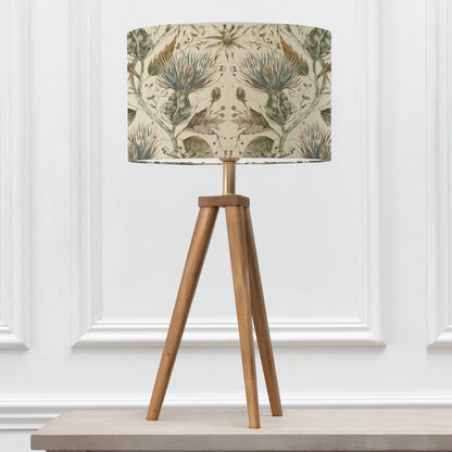 ARATUS TABLE LAMPBASE NUT/VARYS EVA 40CM LAMPSHADE AUBURN LINEN