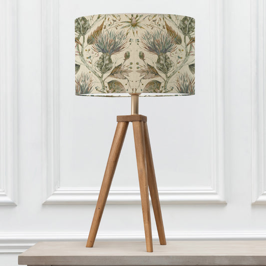 ARATUS TABLE LAMPBASE NUT/VARYS EVA 40CM LAMPSHADE AUBURN LINEN