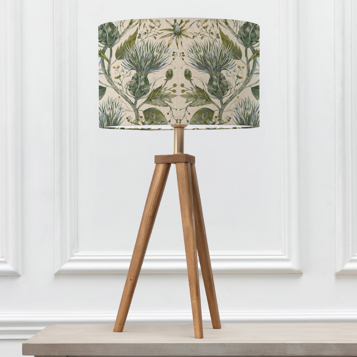 ARATUS TABLE LAMPBASE NUT/VARYS EVA 40CM LAMPSHADE LICHEN LINEN