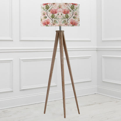 ARATUS FLOOR LAMPBASE GREY WASH/VARYS EVA 52CM LAMPSHADE RUSSET