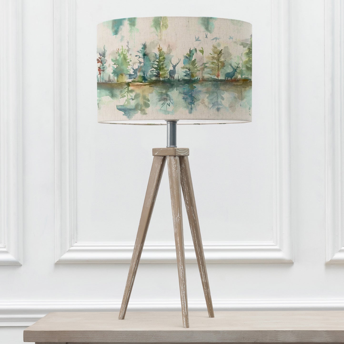 ARATUS TABLE LAMPBASE GREY WASH/WILDERNESS EVA 40CM LAMPSHADE TOPAZ