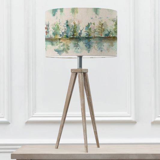 ARATUS TABLE LAMPBASE GREY WASH/WILDERNESS EVA 40CM LAMPSHADE TOPAZ