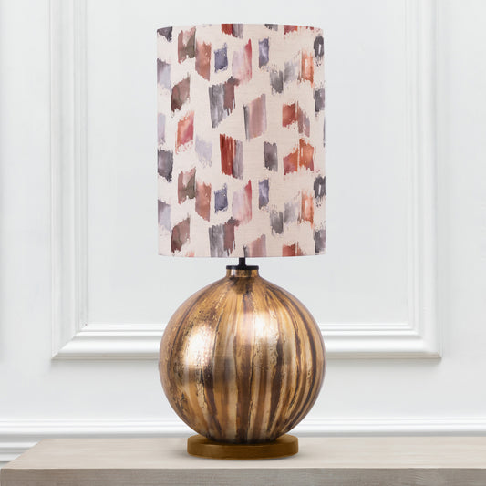 BELINA TABLE LAMPBASE GLASS/ARWEN ANNA 33X45CM LAMPSHADE ROSEWATER