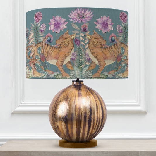 BELINA TABLE LAMPBASE GLASS/BAGHDEV EVA 46CM LAMPSHADE IRIS